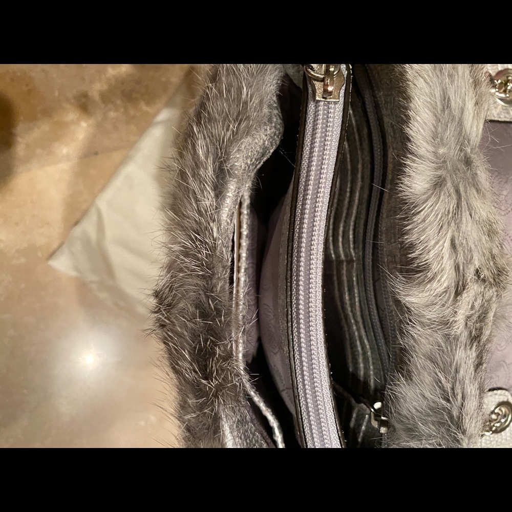 Michael Kors Gray Fur Handbag - Picture 5 of 7